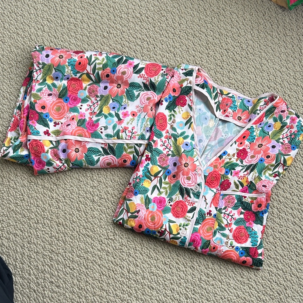 Summersalt x Rifle Paper Co, Colorful Floral Pajama set, size S